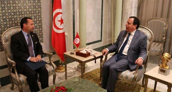 Le ministre des Affaires étrangères s'entretient avec l'ambassadeur des Etats Unis à Tunis
