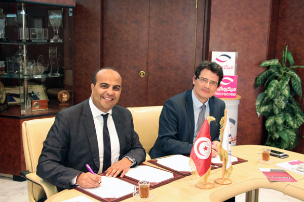Signature d’une convention de partenariat Entre la Poste Tunisienne et microcred Tunisie