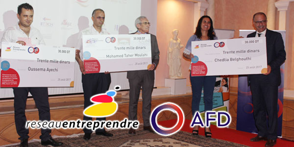 En photos : Cérémonie de remise de chèques de l'AFD à 16 lauréats de Réseau Entreprendre Tunisie
