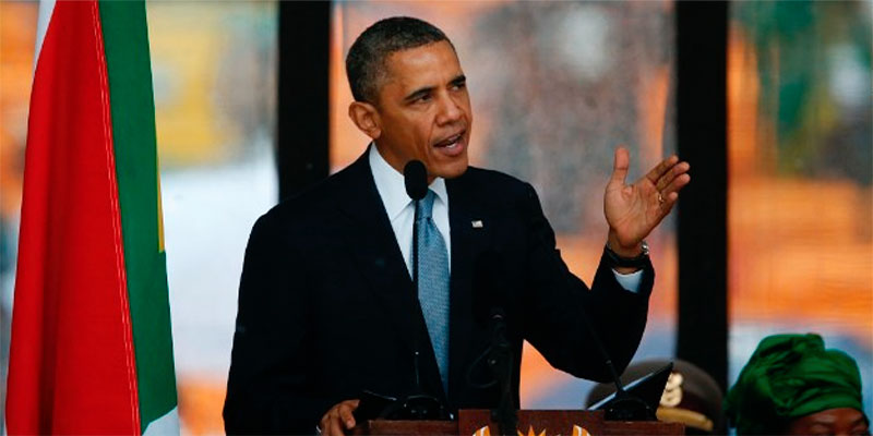 Barak Obama félicite une équipe des bleus colorée