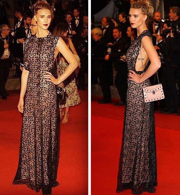 L’actrice Gaia Weiss habillée par Azzedine Alaïa au festival de Cannes