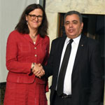 Visite de Cecilia Malmström, commissaire européen pour le commerce extérieur, à l'occasion du lancement des négociations de l'ALEC