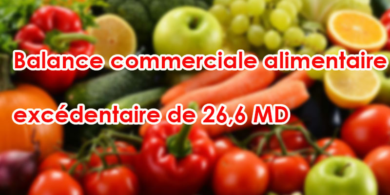 La balance commerciale alimentaire excédentaire de 26,6 MD