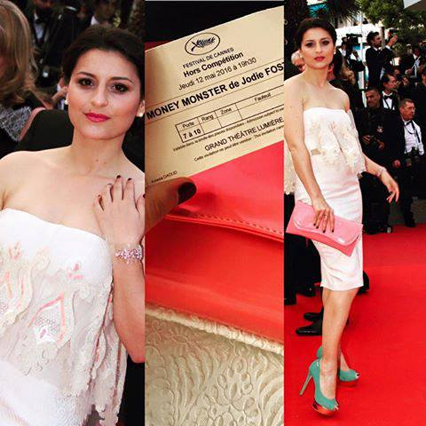 Anissa Daoud habillée par le tunisien Amin Hajri au festival de Cannes