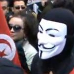 Anonymous et les Black blocks Tunisia participent à la manifestation de l’avenue Bourguiba