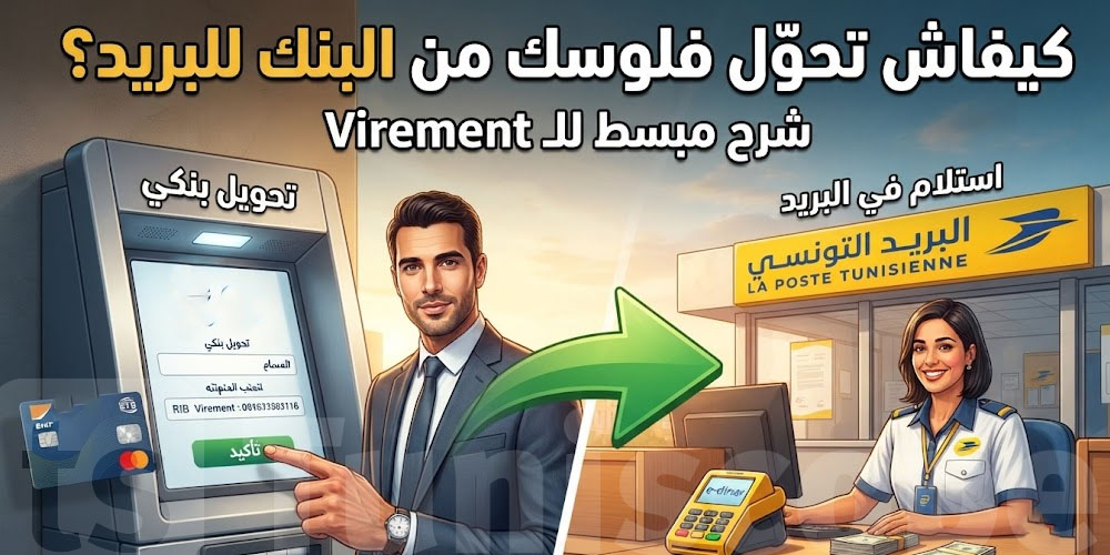كيفاش تعمل Virement من البنك الى البوسطة؟