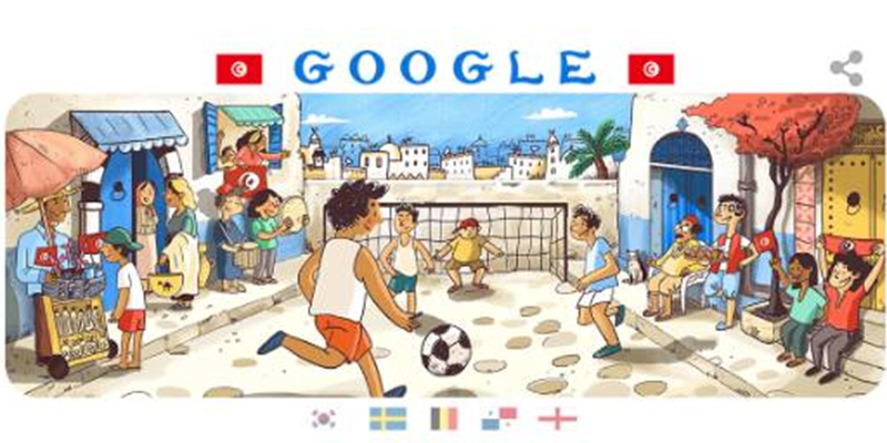 En photos : Google à la célébration du match Tunisie vs Angleterre  