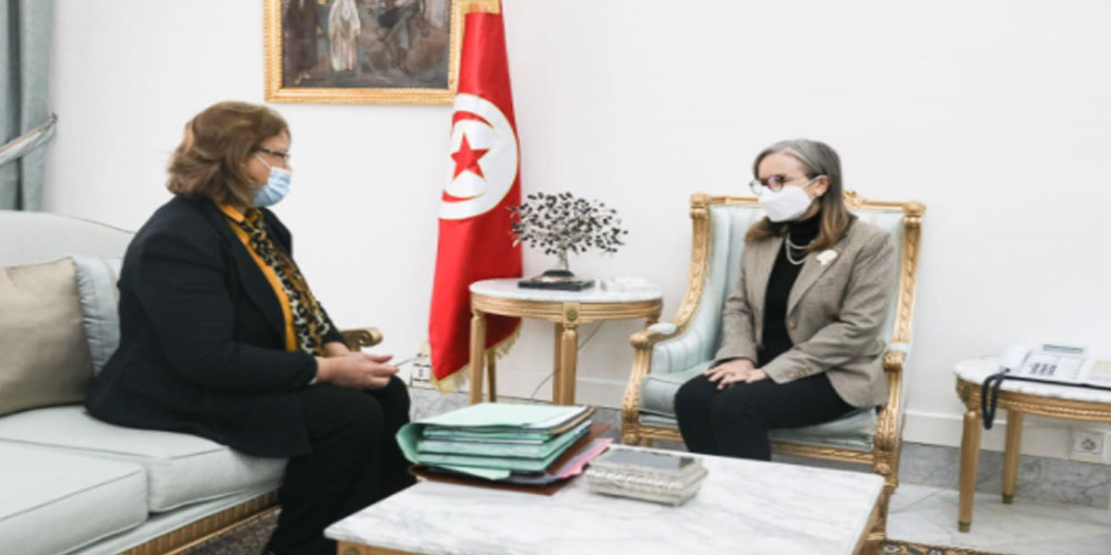 رئيسة الحكومة تستقبل رئيسة الهيئة العامة للمقاومين وشهداء وجرحى الثورة والعمليات الإرهابية