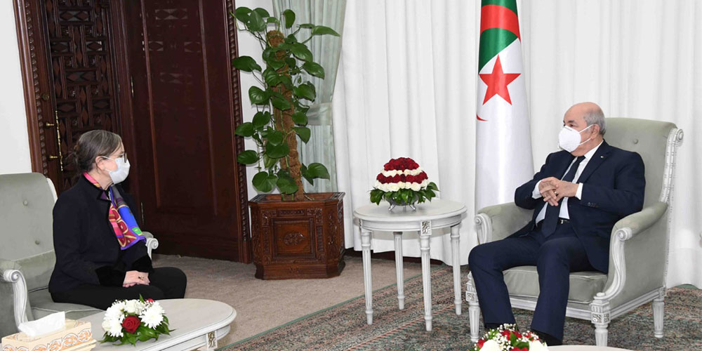 الرئيس الجزائري عبد المجيد تبون يستقبل نجلاء بودن