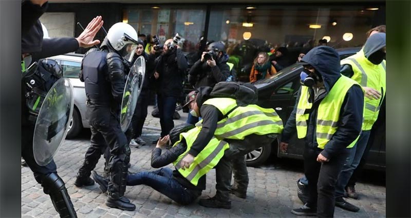 اشتباكات في بروكسل بين الشرطة ومحتجين استلهموا تحركهم من حركة ''السترات الصفراء''