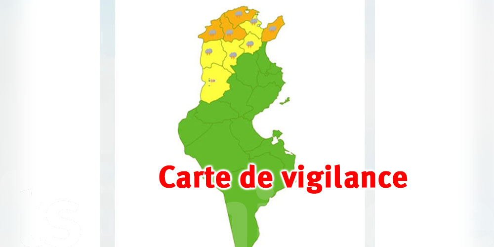 Carte de vigilance : niveau orange dans 4 gouvernorats, alerte maximale