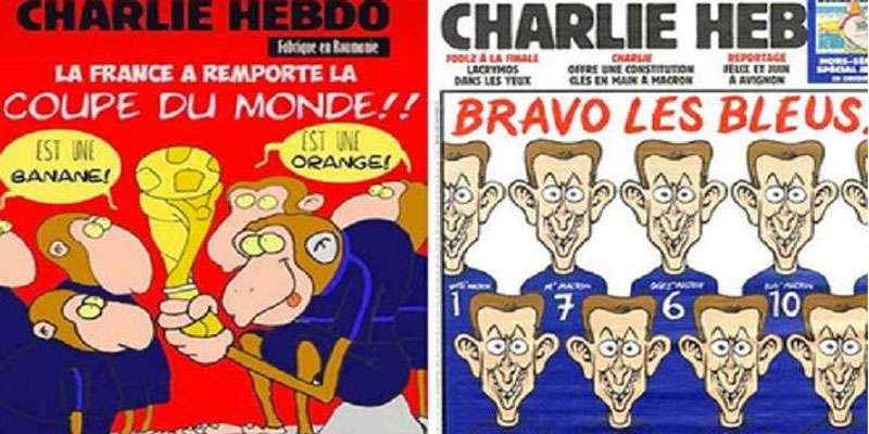 ''شارلي إيبدو'' تشبه لاعبي المنتخب الفرنسي بالقردة