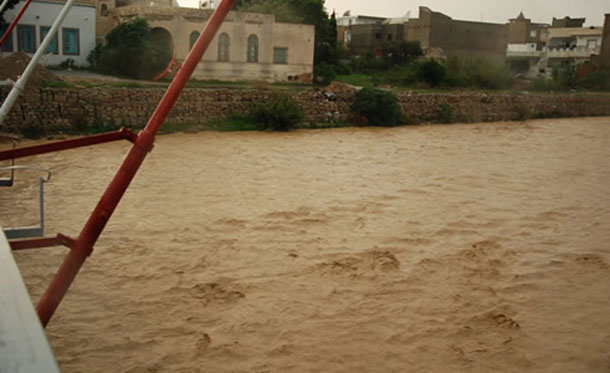 Fortes pluies et oueds en crues, dans le gouvernorat de Gabès