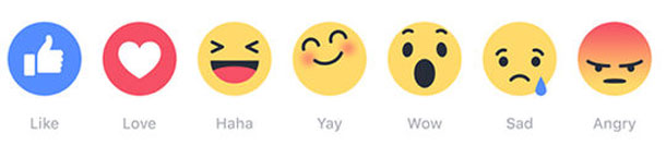 Découvrez les six nouvelles réactions, « emojis », de Facebook, en plus du bouton « j'aime »