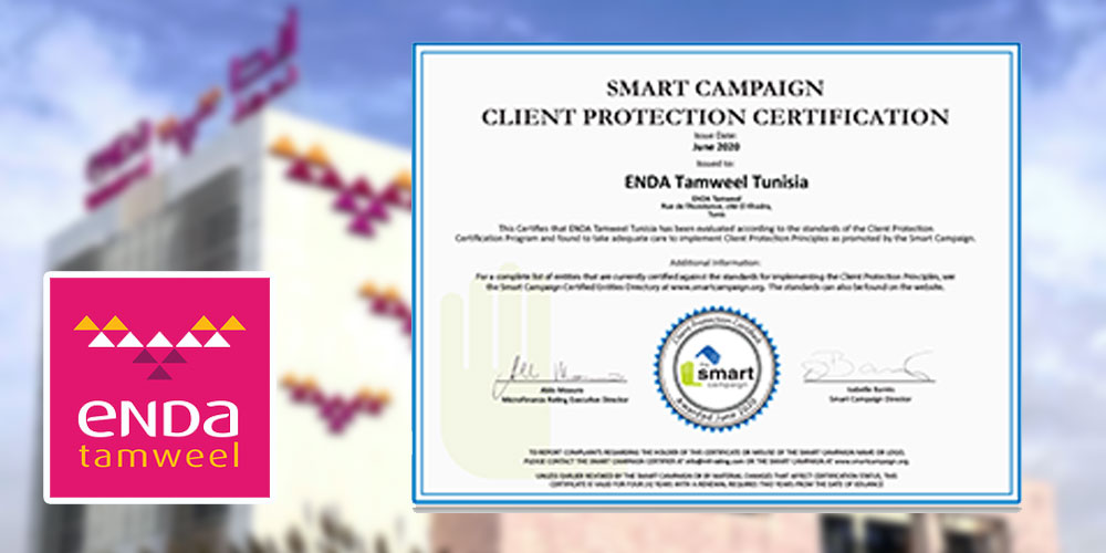 Renouvellement de la certification Smart Campaign accordée à Enda Tamweel
