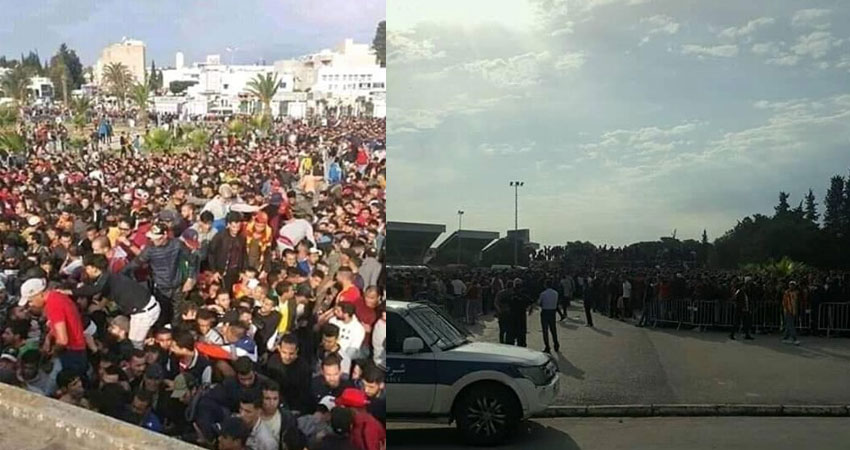 احتقان و غاز مسيل للدموع بالملعب الاولمبي بالمنزه 