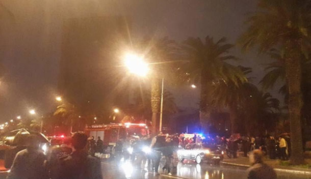 Arrivée de la police scientifique sur les lieux de l’explosion à Mohamed V