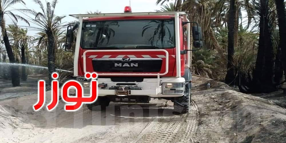 توزر: إخماد حريق أتى على 150 أصل نخيل وأعشاب