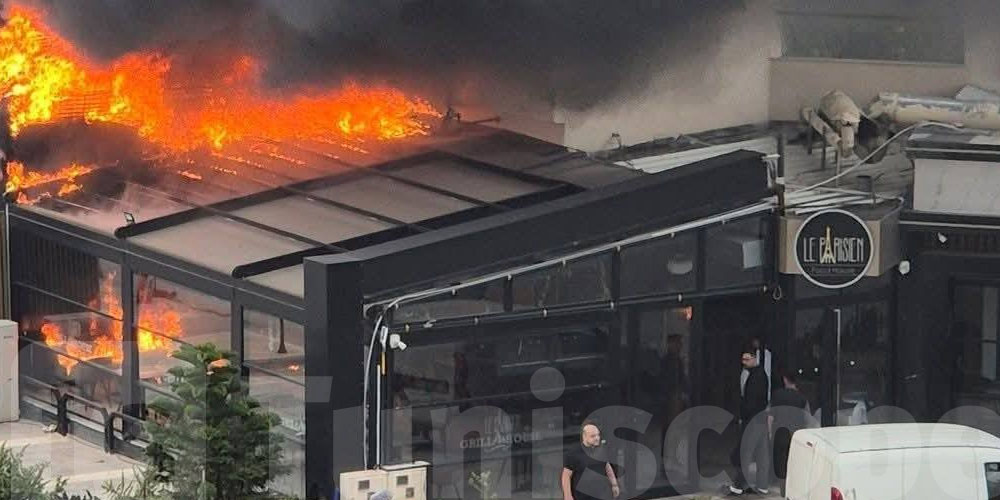 عاجل : اندلاع حريق في مطعم  ببومهل