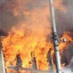 حريق في نقطة لبيع المحروقات المهربة في بوسالم