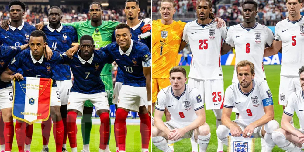 ماتش فرنسا ضد إنجلترا في كأس العالم.. وقتاش وشنّوة القنوات الناقلة؟
