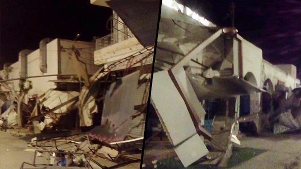 En photos : Des terrasses de commerces démolies à Gabès