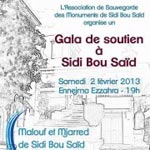 Gala de soutien à Sidi Bou Saïd, samedi 2 février 2013 à 19h à Ennejma Ezzahra