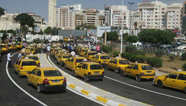 Les taxis en grève, dans le Grand Tunis, le lundi 31 octobre