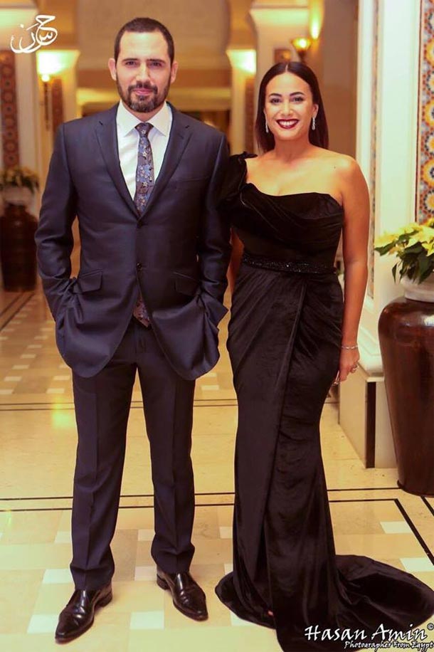 En photo : Hend Sabri et Dhafer L'Abidine ensemble au Festival international du film de Dubaï 