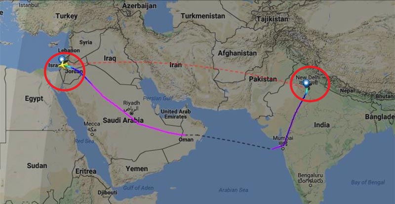 لأول مرة في التاريخ: طائرة ركاب تصل تل أبيب عبر أجواء السعودية واحتفالات ''إسرائيلية''..فيديو