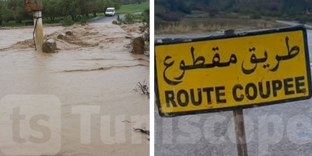 جندوبة: انقطاع الطريق الجهوية 53 على مستوى جسر وادي البربر فرنانة