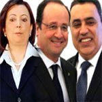 Mehdi Jomaa, Ouided Bouchamaoui et plusieurs hommes d'affaires en France, les 28 et 29 avril