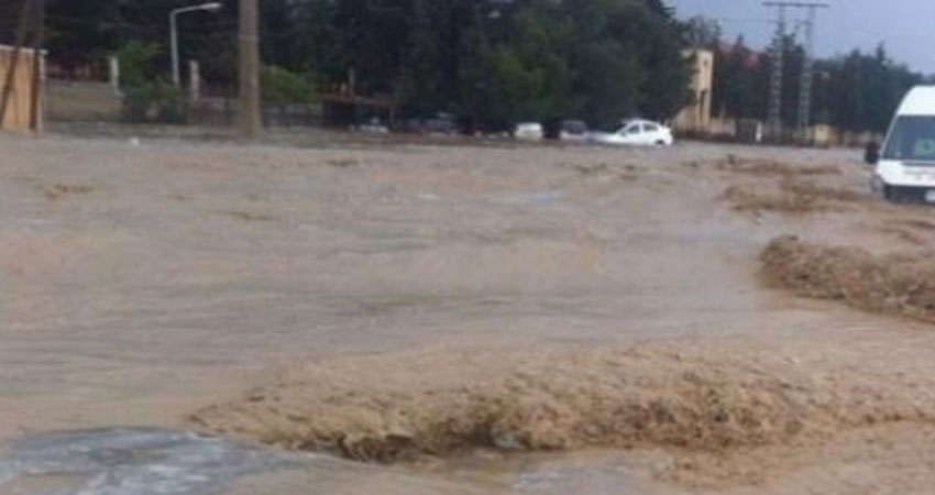 القيروان : انقطاع حركة المرور بالطريق المحلّية رقم 411  بسبب ارتفاع المياه