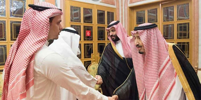 الملك سلمان يستقبل نجل وشقيق جمال خاشقجي
