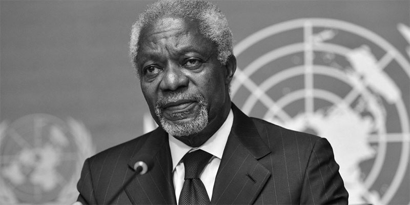 Kofi Annan, ancien Secrétaire général de l'ONU et prix Nobel de la paix s'est éteint à l'âge de 80 ans