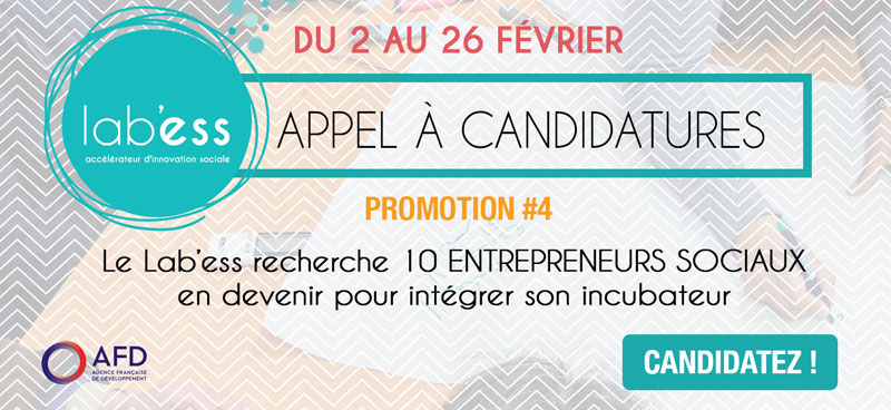 Le Lab’ess recherche 10 ENTREPRENEURS SOCIAUX pour intégrer son incubateur