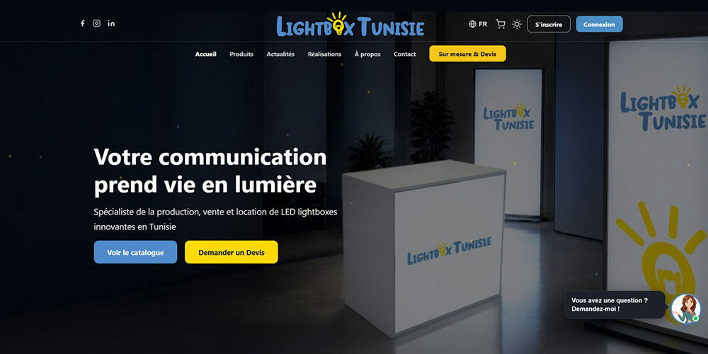 Light Box Tunisie lance son site de vente en ligne dédié aux caissons lumineux LED