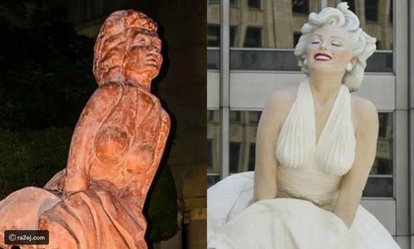 ''نفس الشيء لكنكم تحبون الكفار''...النسخة المصرية من تمثال مارلين مونرو تثير ضجة 