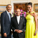 Photo du jour : Marzouki au milieu des Obama, à la Maison Blanche