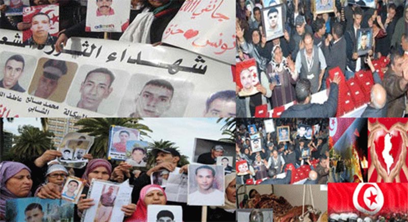 وقفة احتجاجية لعائلات شهداء وجرحى الثورة بالقصبة، للمطالبة بنشر القائمة بالرائد الرسمي