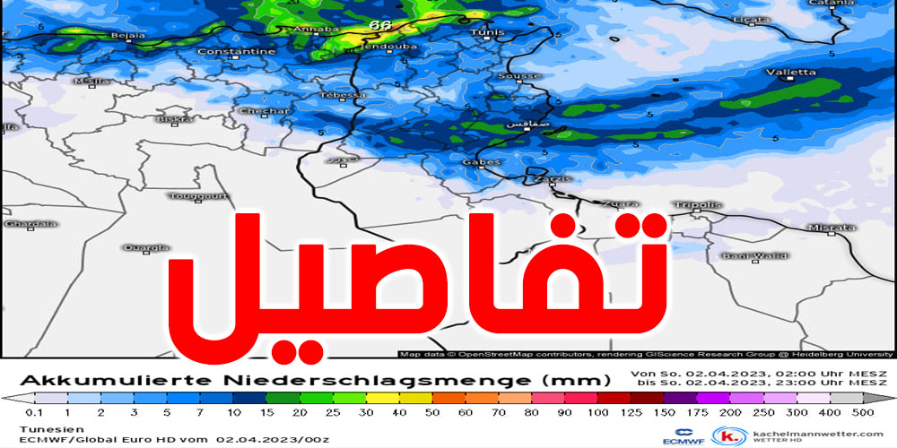 الغنوشي: كميات الامطار تصل الى 60 مليمترا