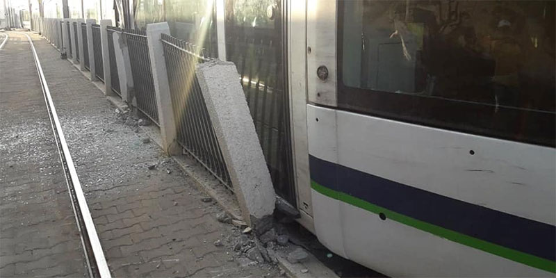 En photos : Une rame de métro déraille à la station du Bardo 