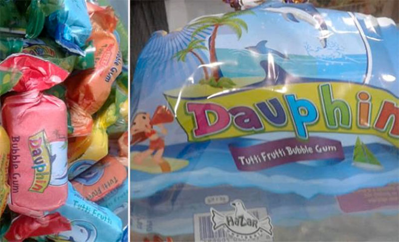 Mise en garde contre la consommation du chewing-gum ''Dauphin-TUTTU FRUTTI''