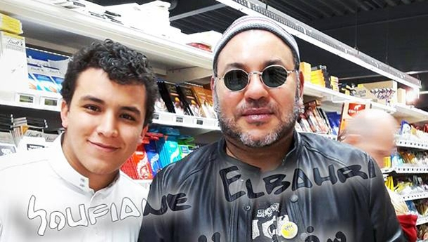 Le Roi du Maroc, Mohamed VI, dans un supermarché en France