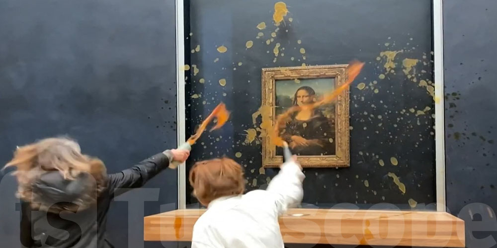 Protestation au Louvre, la Joconde aspergée de soupe