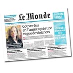 Le monde met le couvre feu de la Tunisie à la Une