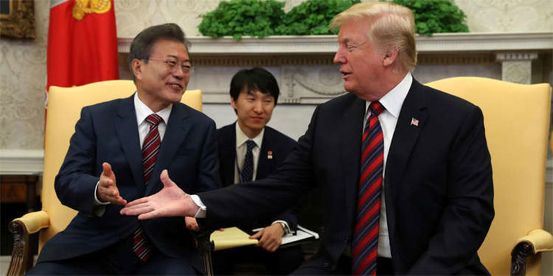  رئيس كوريا الجنوبية يعتبر أن ترامب أهل لجائزة نوبل للسلام