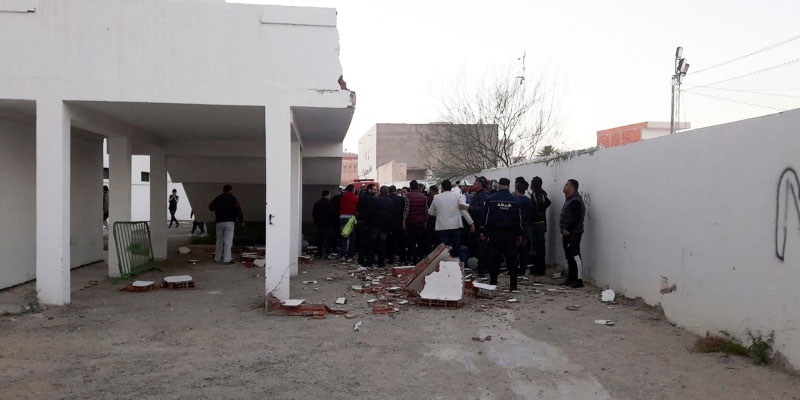 حصيلة المصابين في حادث سقوط جدار بالقاعة الرياضية بالقيروان بحسب وزارة الصحة