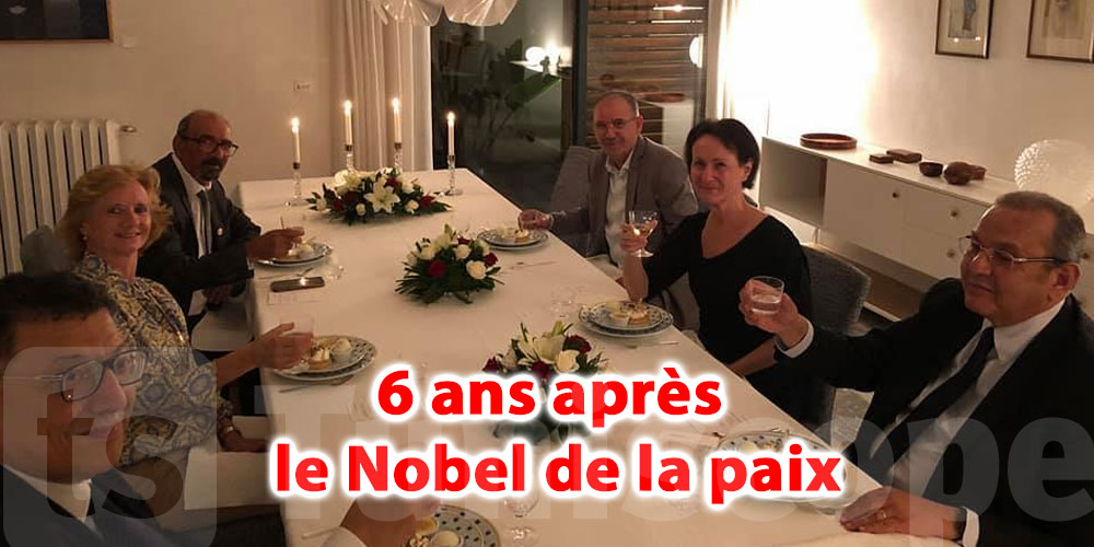 En photo : L’ambassadeur de Suède et le Quartet réunis autour d'un dîner