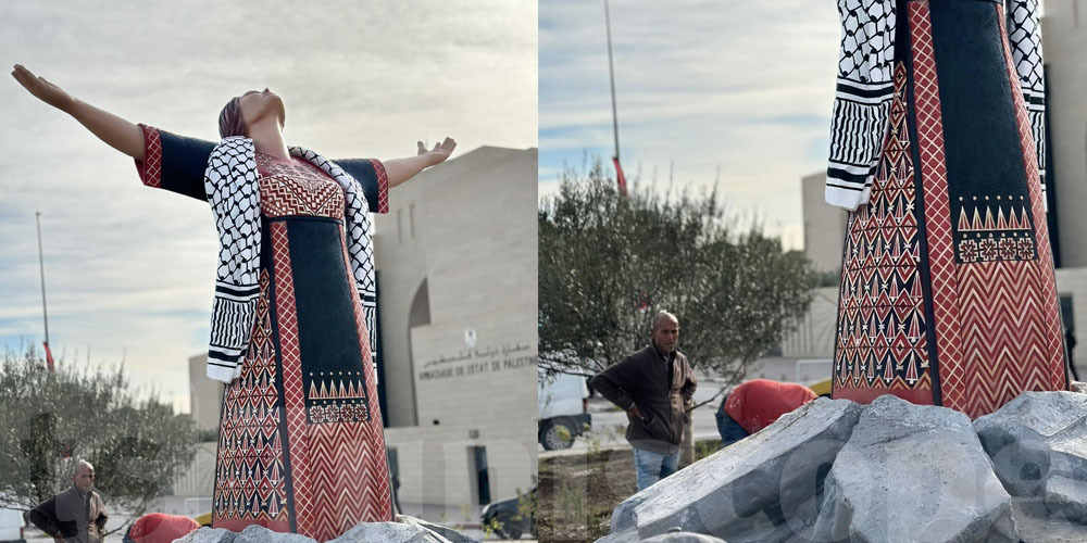 تمثال لإمراة'' يدها مرفوعة الى السماء